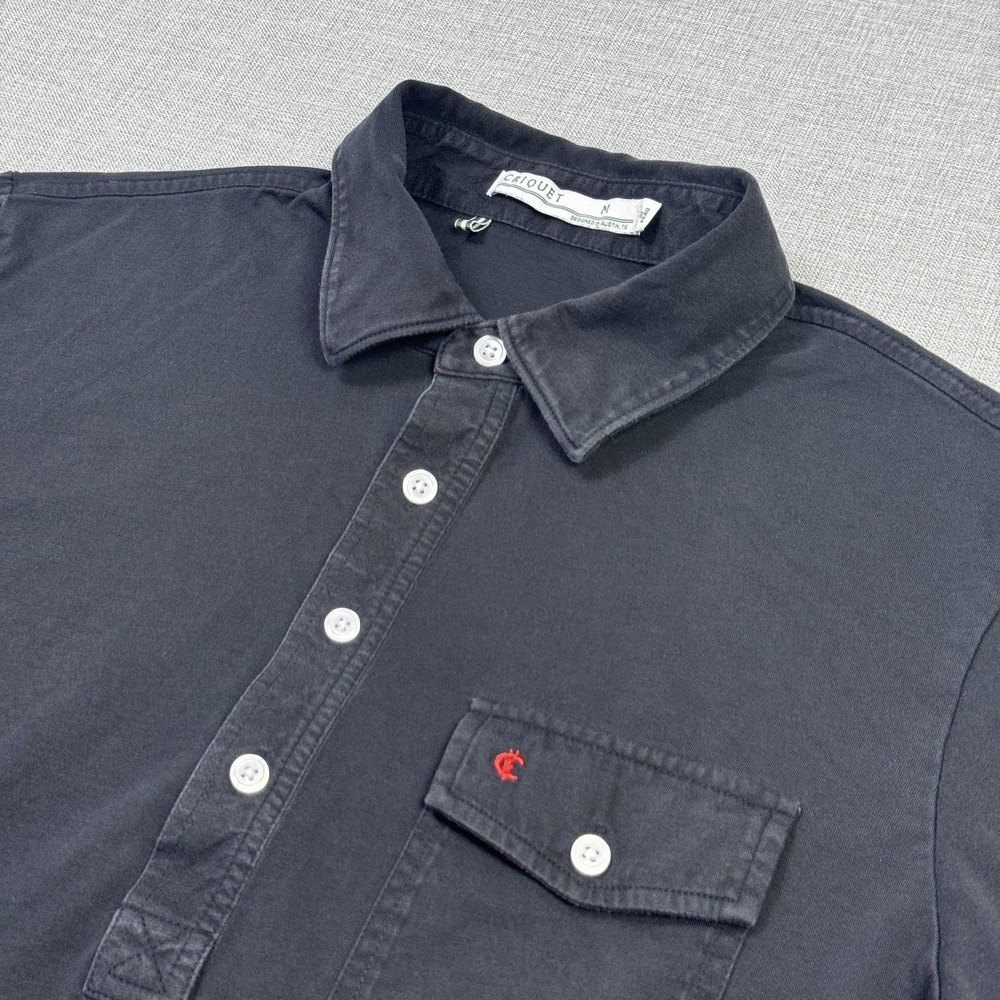 Criquet Polo Shirt Mens Medium‎ Black Short Sleeve Collared Pocket Logo Peru
